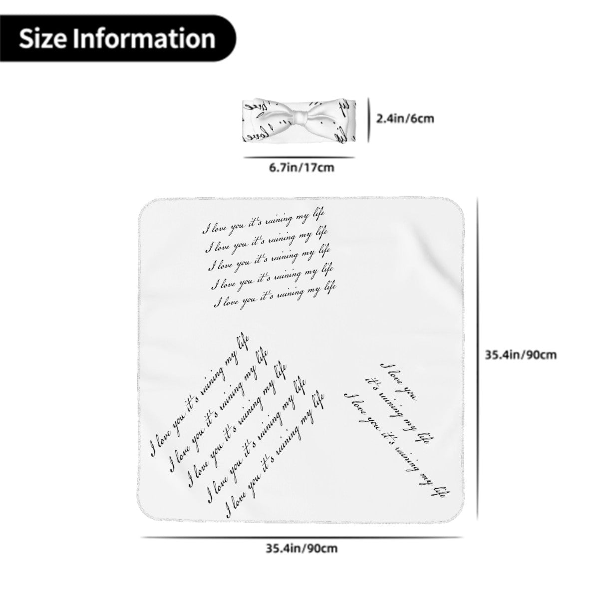 Product with text and measurements on a white background