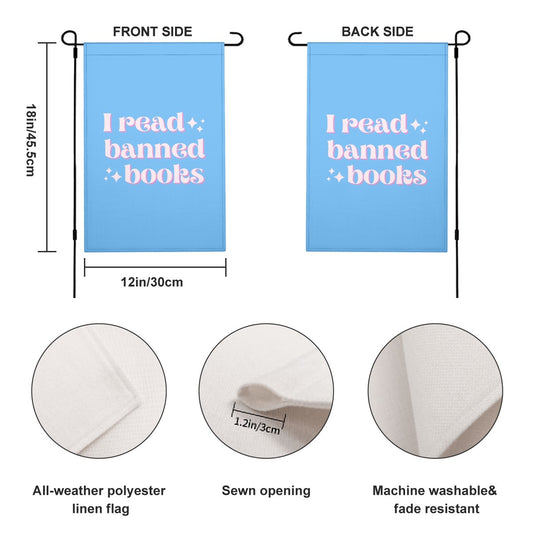 I Read Banned Books, Garden Flag, Free Shipping