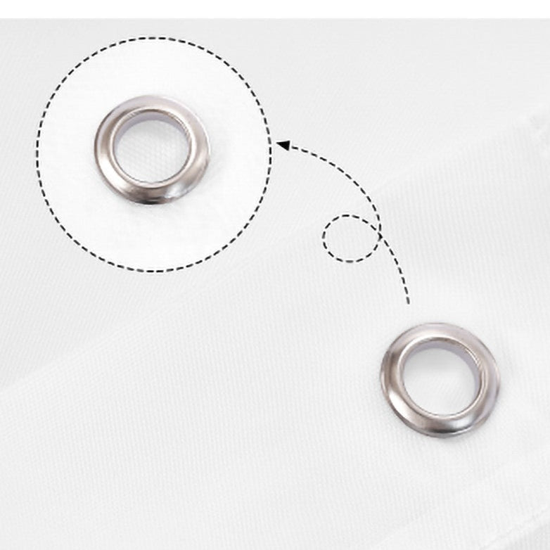 Metal grommets on a white background with text highlighting durability and beauty.