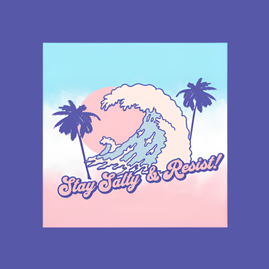 Stay Salty and Resist Retro Car Magnet - Free Shipping