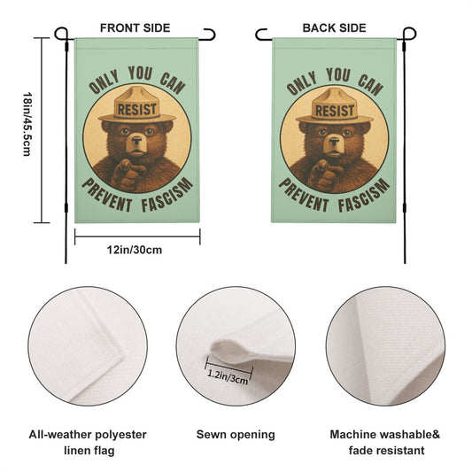Only You can Prevent Fascism - Garden Flag - Free Shipping