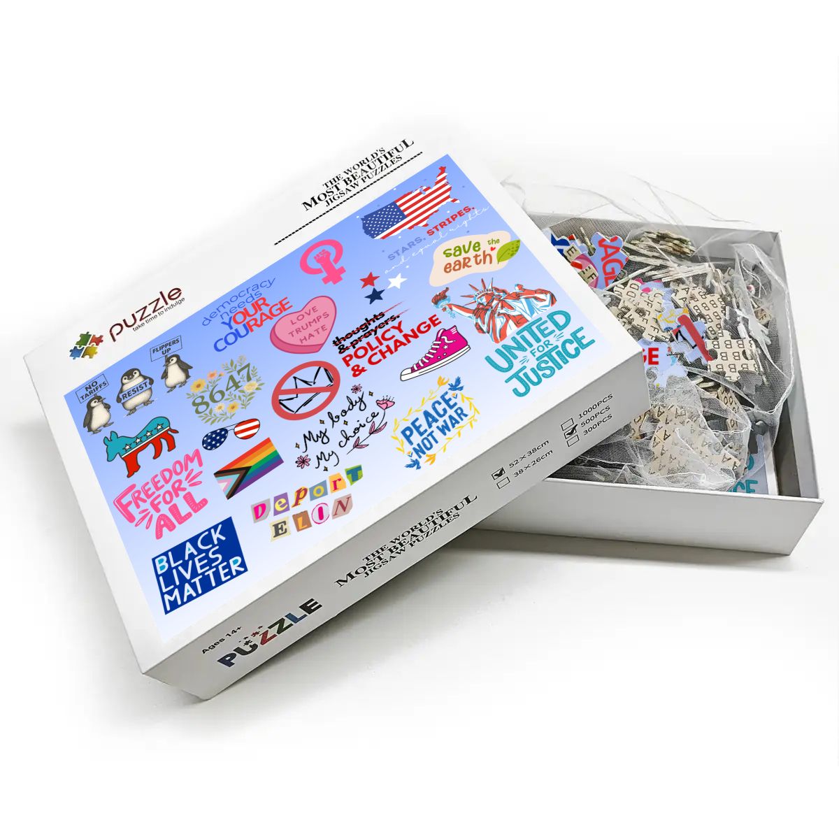 Anti-MAGA Puzzle, Democrat Progressive, 500 Pieces, Free Shipping