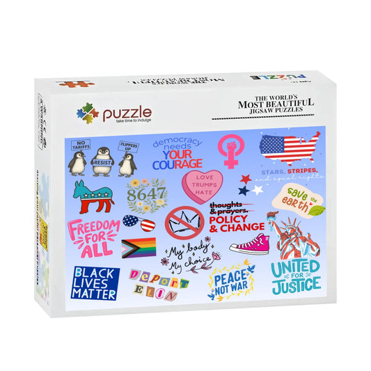 Anti-MAGA Puzzle, Democrat Progressive, 500 Pieces, Free Shipping