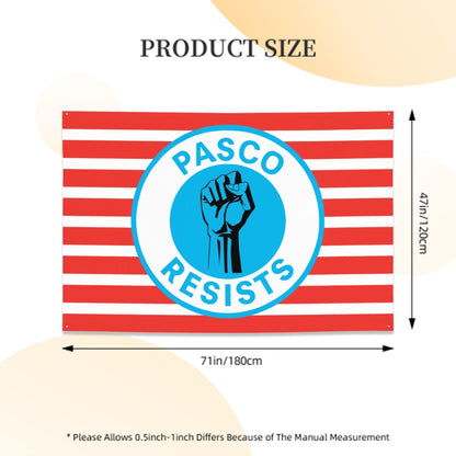 Pasco Resists Banner 71"x47" about 6 ft × 4 ft, Free Shipping
