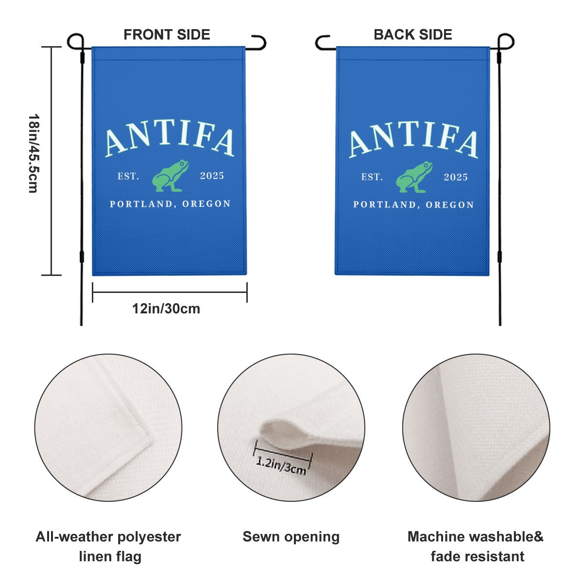 Antifa Portland Frog Garden Flag – Double Sided, Free Shipping