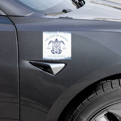 Gulf of Mexico Turtle Car Magnet , Stay Salty and Resist - Free Shipping