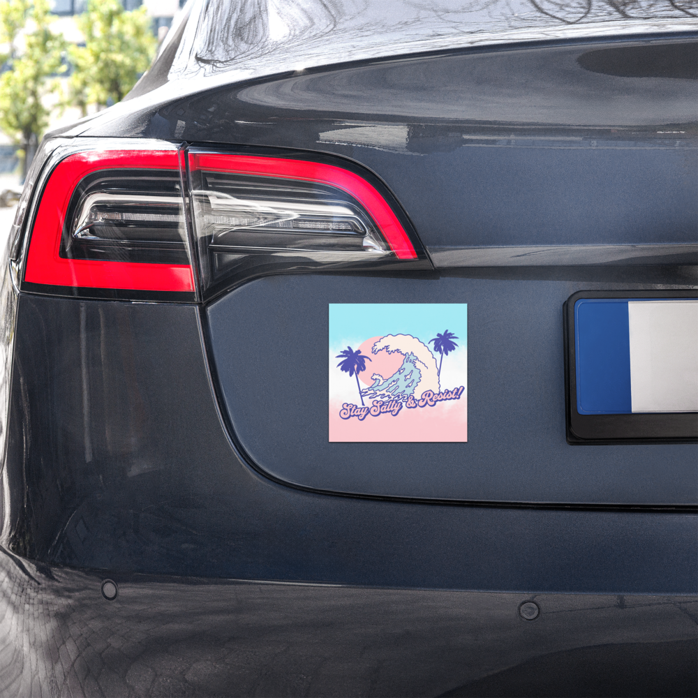 Stay Salty and Resist Retro Car Magnet - Free Shipping