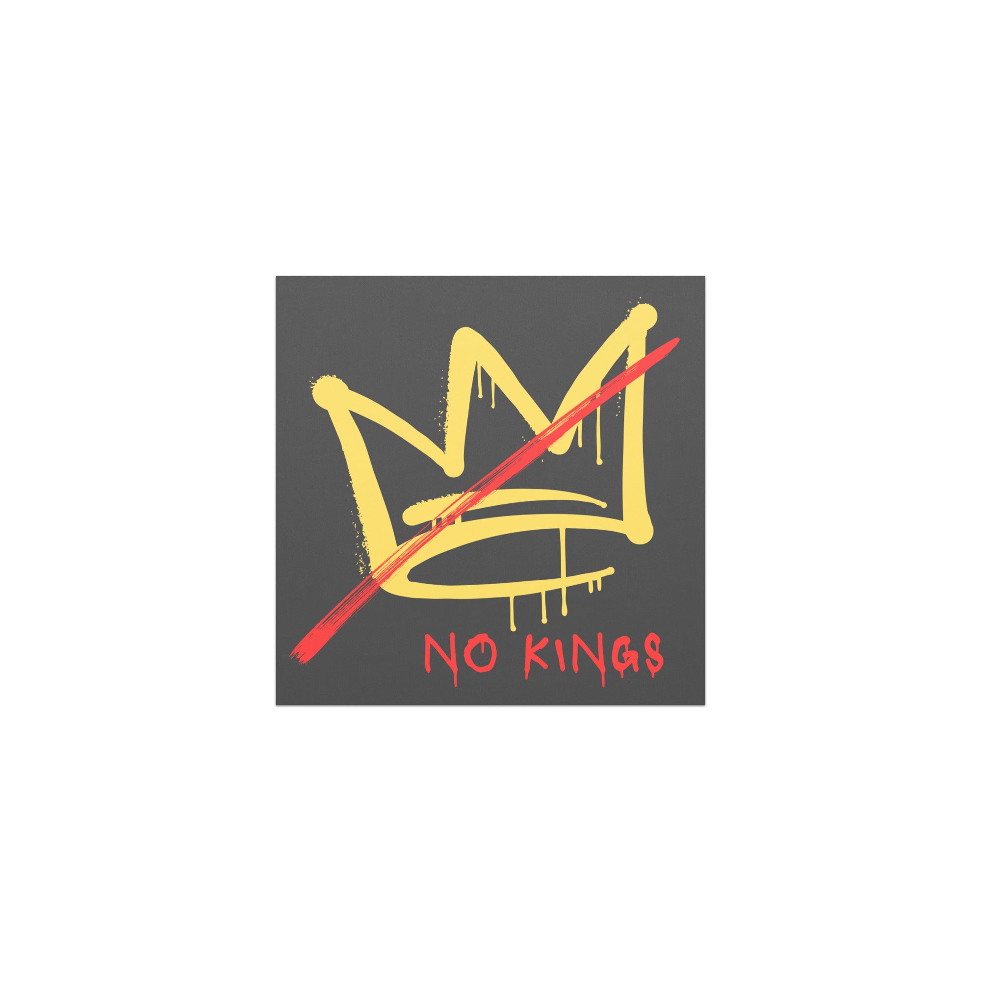 No Kings Car Magnet, Weather Resistant Vinyl, Matte Finish, Free Shipping