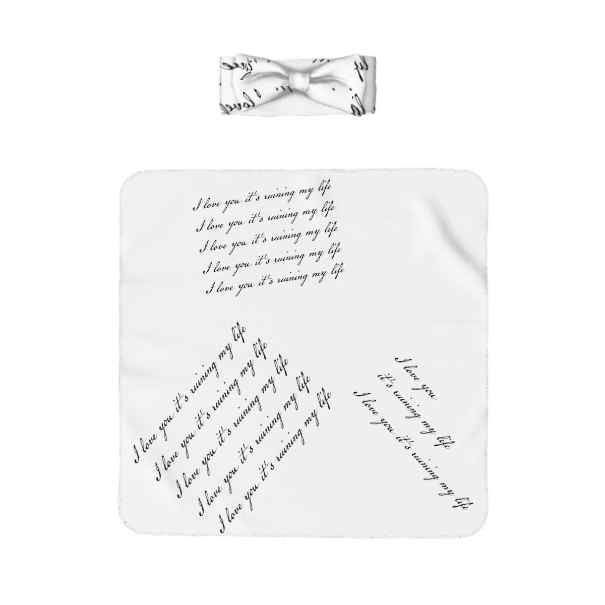 Baby Headband & Swaddle Blanket Set, Taylortot TTPD White Dress Poets, Free Shipping