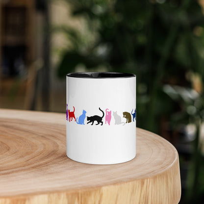 Cat Album Era Color Mug with Color Inside, Free Shipping