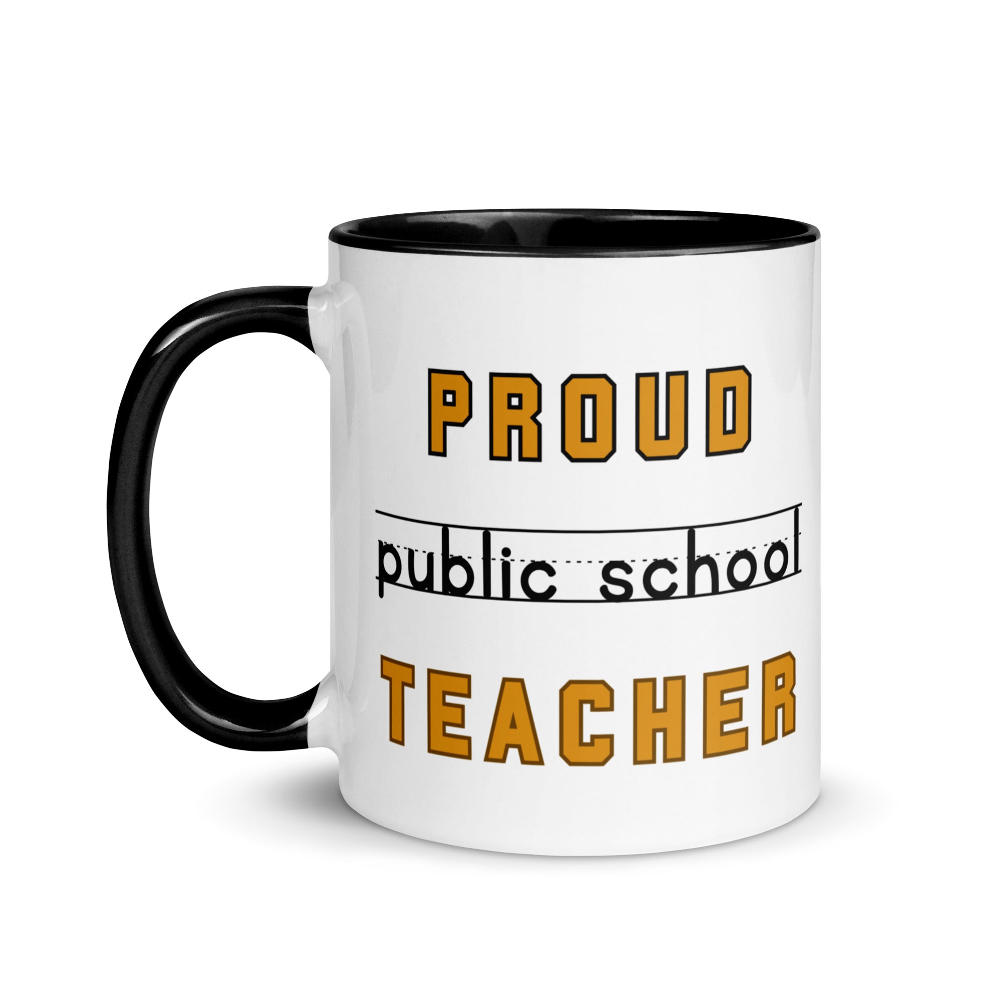 Proud Public School Teacher Retro Mug with Color Inside, Free Shipping