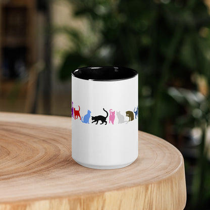 Cat Album Era Color Mug with Color Inside, Free Shipping