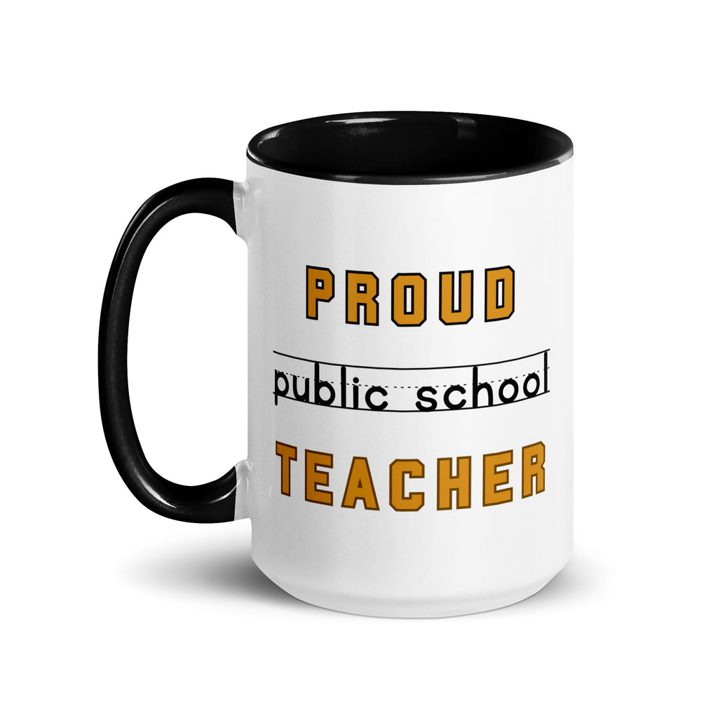Proud Public School Teacher Retro Mug with Color Inside, Free Shipping