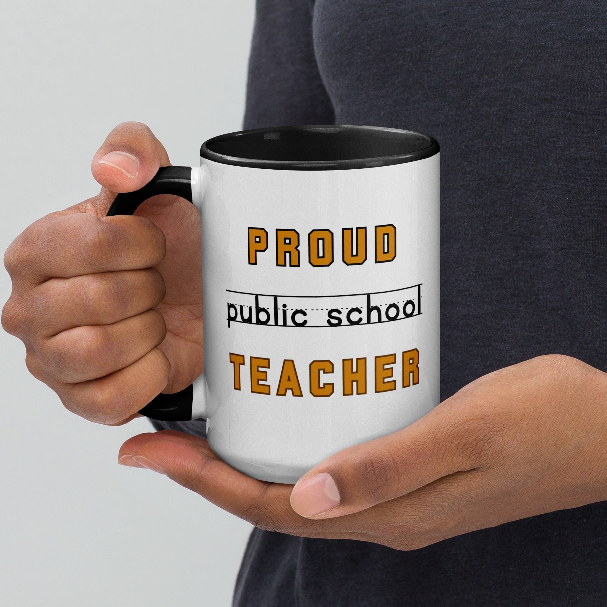 Proud Public School Teacher Retro Mug with Color Inside, Free Shipping