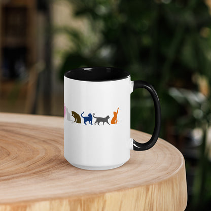Cat Album Era Color Mug with Color Inside, Free Shipping