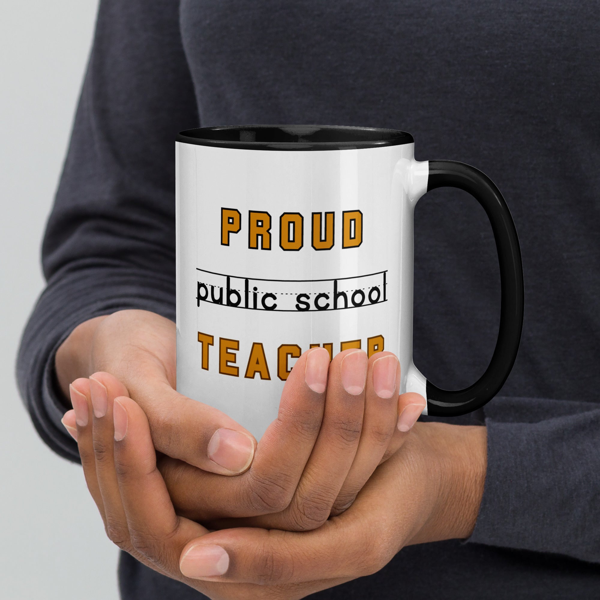Proud Public School Teacher Retro Mug with Color Inside, Free Shipping