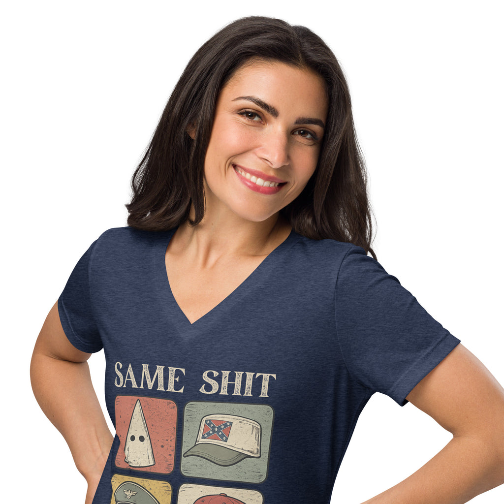Same Shit Different Hat, Womens V neck Super Soft Tee, Free Shipping